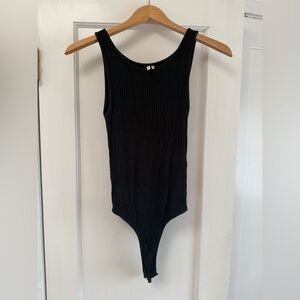 Black Ribbed Kids One Piece